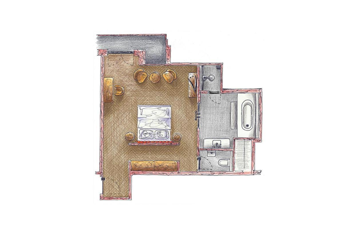 Das James Фленсбург Экстерьер фото Floorplan of a typical studio apartment